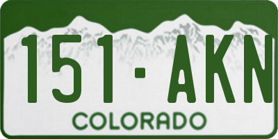 CO license plate 151AKN