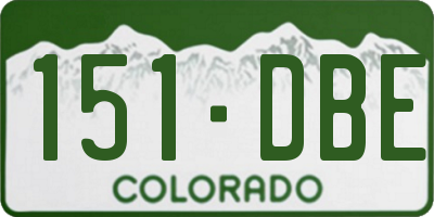 CO license plate 151DBE
