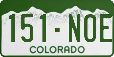 CO license plate 151NOE