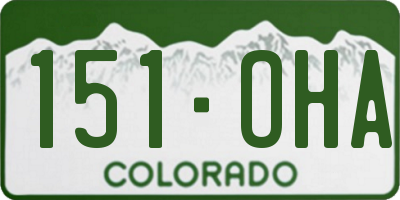 CO license plate 151OHA