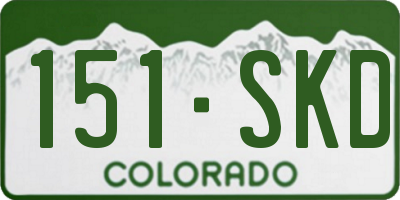 CO license plate 151SKD