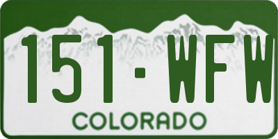 CO license plate 151WFW