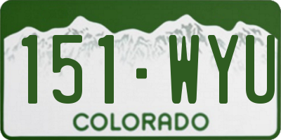 CO license plate 151WYU