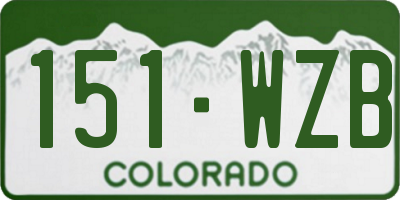 CO license plate 151WZB