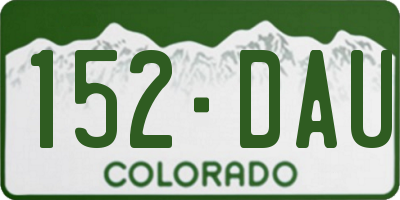 CO license plate 152DAU