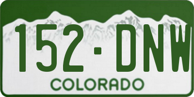 CO license plate 152DNW