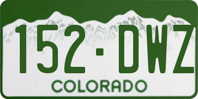 CO license plate 152DWZ