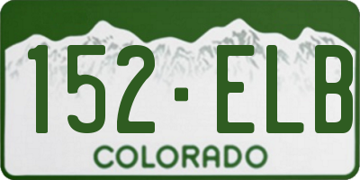 CO license plate 152ELB