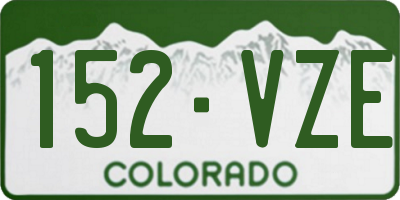 CO license plate 152VZE