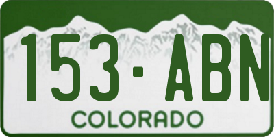 CO license plate 153ABN