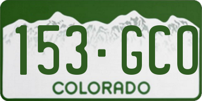 CO license plate 153GCO