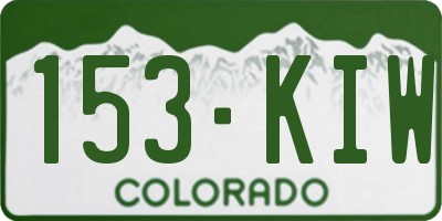 CO license plate 153KIW