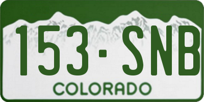 CO license plate 153SNB