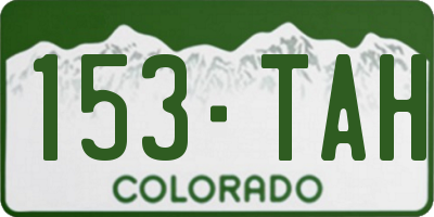 CO license plate 153TAH