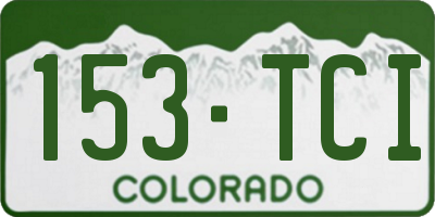 CO license plate 153TCI