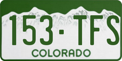 CO license plate 153TFS