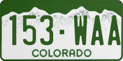 CO license plate 153WAA