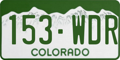 CO license plate 153WDR