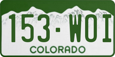 CO license plate 153WOI