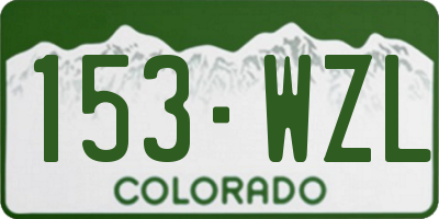 CO license plate 153WZL
