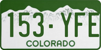 CO license plate 153YFE