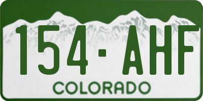 CO license plate 154AHF