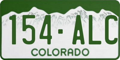 CO license plate 154ALC
