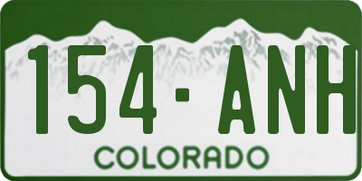 CO license plate 154ANH