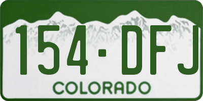 CO license plate 154DFJ