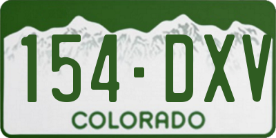 CO license plate 154DXV