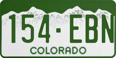 CO license plate 154EBN