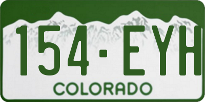 CO license plate 154EYH