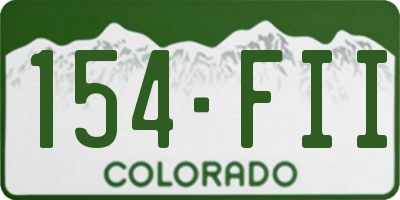 CO license plate 154FII