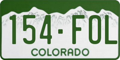CO license plate 154FOL