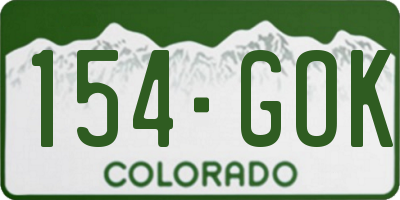 CO license plate 154GOK