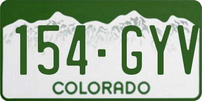 CO license plate 154GYV