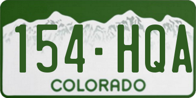 CO license plate 154HQA