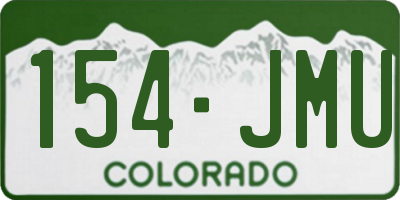 CO license plate 154JMU