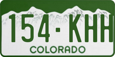 CO license plate 154KHH