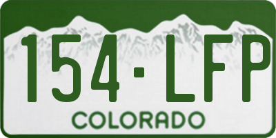 CO license plate 154LFP