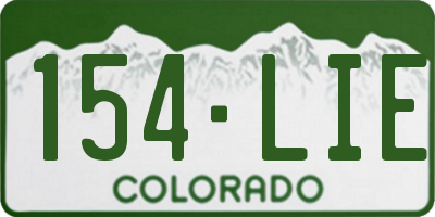 CO license plate 154LIE