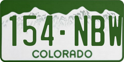 CO license plate 154NBW