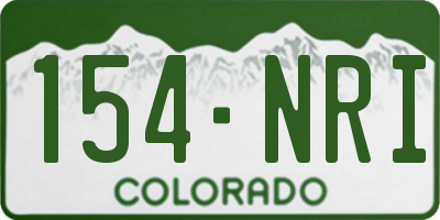 CO license plate 154NRI
