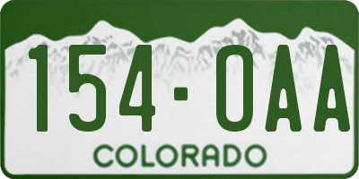 CO license plate 154OAA