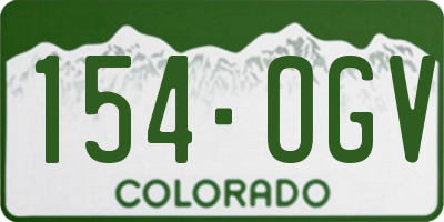 CO license plate 154OGV