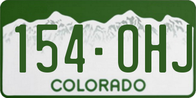 CO license plate 154OHJ