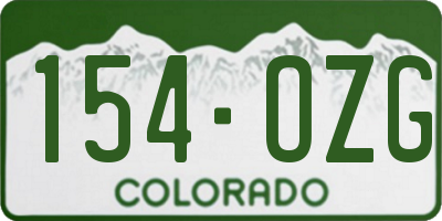 CO license plate 154OZG