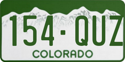CO license plate 154QUZ