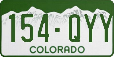 CO license plate 154QYY