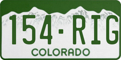 CO license plate 154RIG